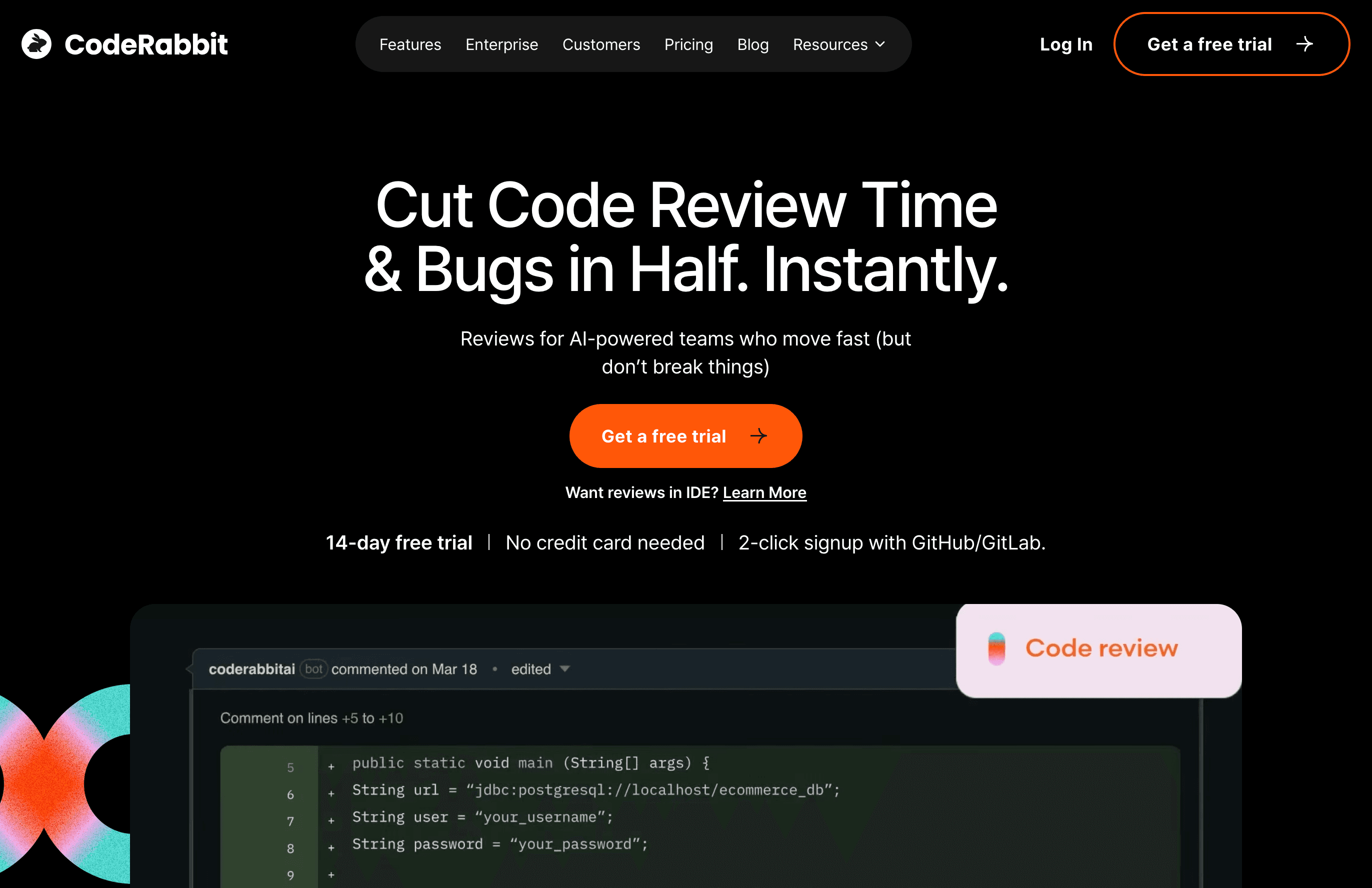 CodeRabbit 홈페이지